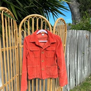 Orange corduroy collared jacket